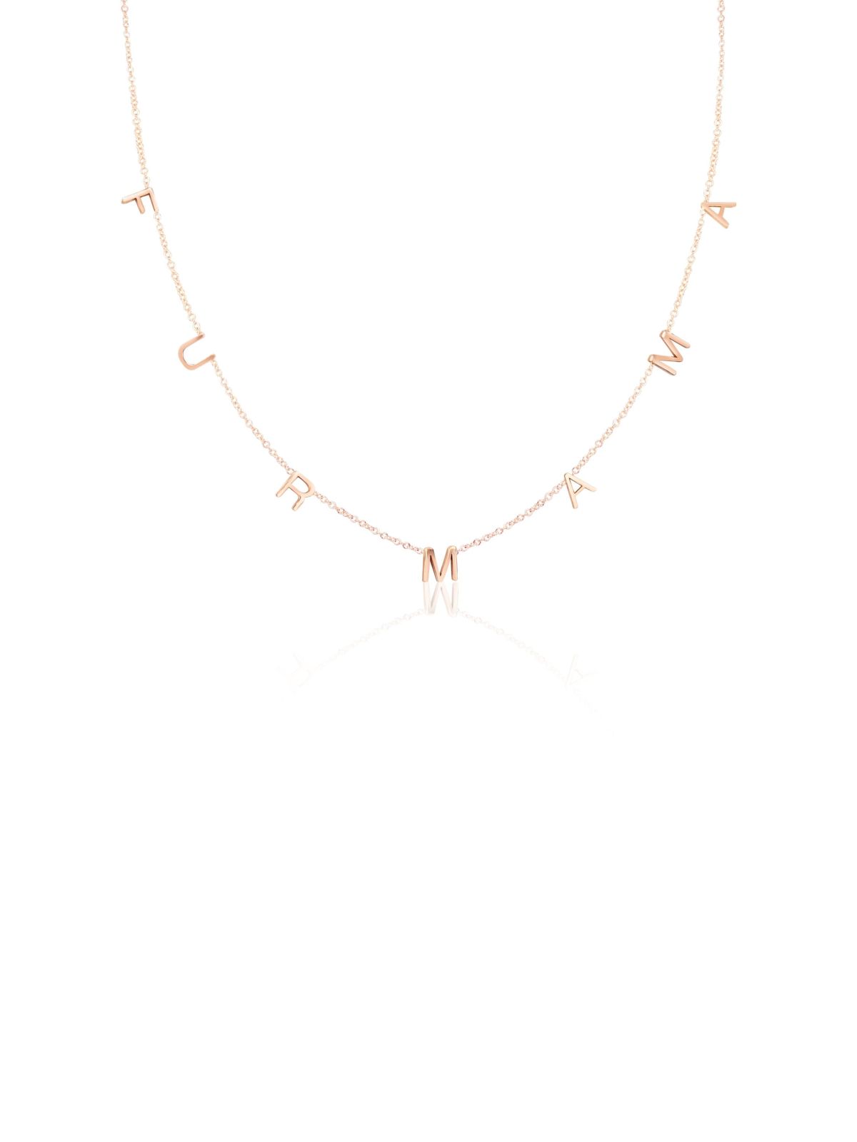 Customized Letter Name Necklace in Solid Gold 1