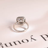 Stunning 1.0 - 2.0 CT Cushion Moissanite Engagement Ring With Pave & Halo Design 10