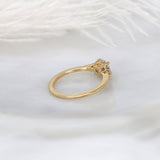 Stunning 0.75 CT Round Moissanite Engagement Ring With Cluster Design 3