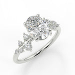 Stunning 1.42 CT Oval Moissanite Engagement Ring with Cluster Design 5