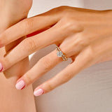 1.50 CT Round Cut Moissanite Bridal Ring Set with Marquise & Round Wedding Bands 6