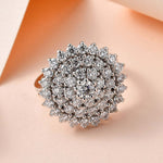 Round Cut Halo Style Cubic Zirconia in 925 Sterling Silver Ring 4