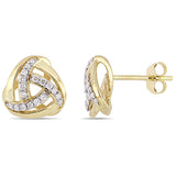 Round Cut Cubic Zirconia in 925 Sterling Silver Earrings 3