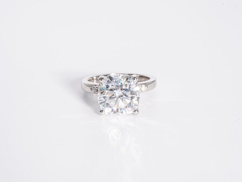 Stunning 4.50 CT Cushion Cut Moissanite Engagement Ring with Pave Design 1