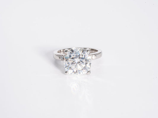 Stunning 4.50 CT Cushion Cut Moissanite Engagement Ring with Pave Design 1