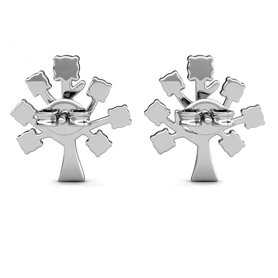 Round Cut Cubic Zirconia in 925 Sterling Silver Earrings 2