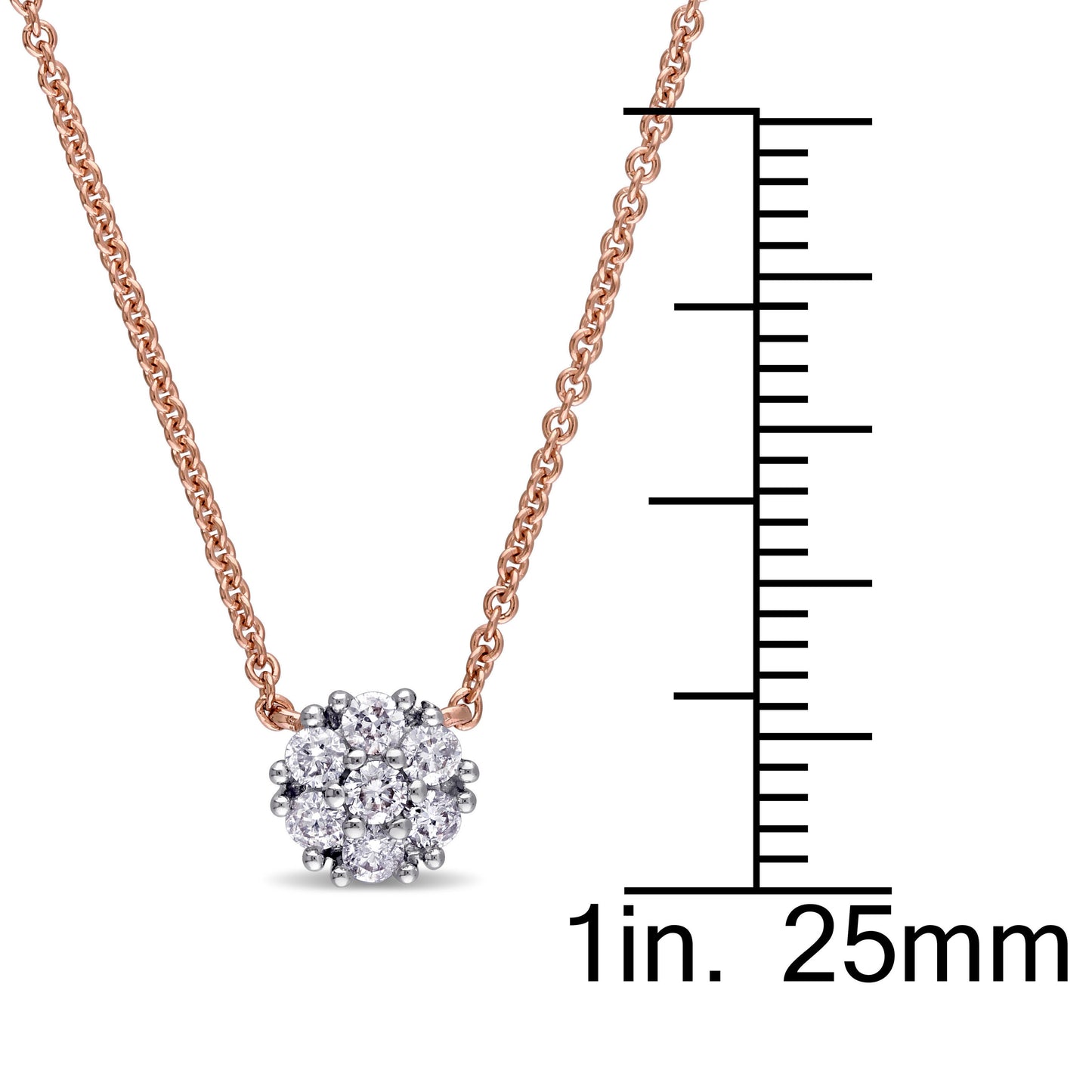Round Cut Cubic Zirconia in 925 Sterling Silver Necklace 5