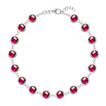 Round Ruby Lab Made Diamond- July Birthstone Dainty Bracelet 7