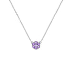 0.84 TCW Round Amethyst Lab Made Diamond-February Birthstone Necklace 5