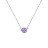 0.84 TCW Round Amethyst Lab Made Diamond-February Birthstone Necklace 5