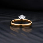 Stunning 1.0 CT Round Moissanite Engagement Ring with Solitaire & Two Tone Design 3