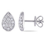 Round Cut Cubic Zirconia in 925 Sterling Silver Earrings 4