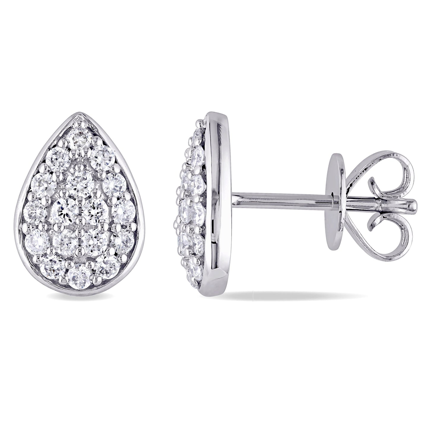 Round Cut Cubic Zirconia in 925 Sterling Silver Earrings 4