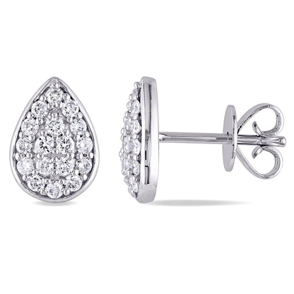 Round Cut Cubic Zirconia in 925 Sterling Silver Earrings 4