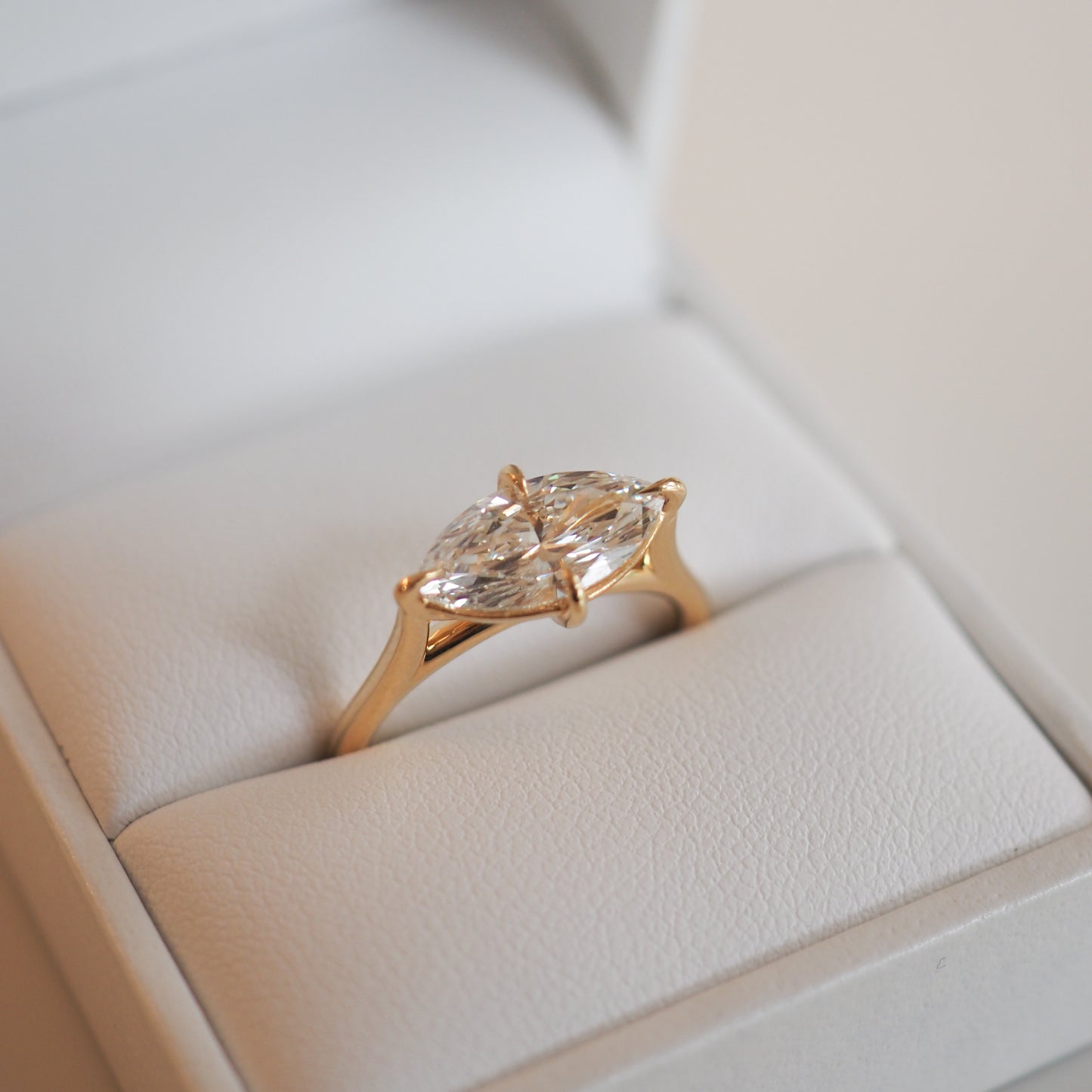 Stunning 1.0 CT Marquise Moissanite Engagement Ring with Solitaire Design 3