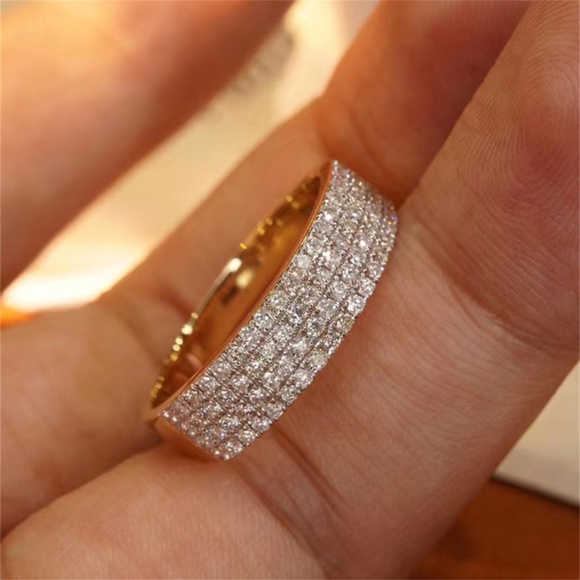 
                  
                    0.5 TCW  Round Cut Moissanite Bridal Wedding Band Semi Pave Accents
                  
                