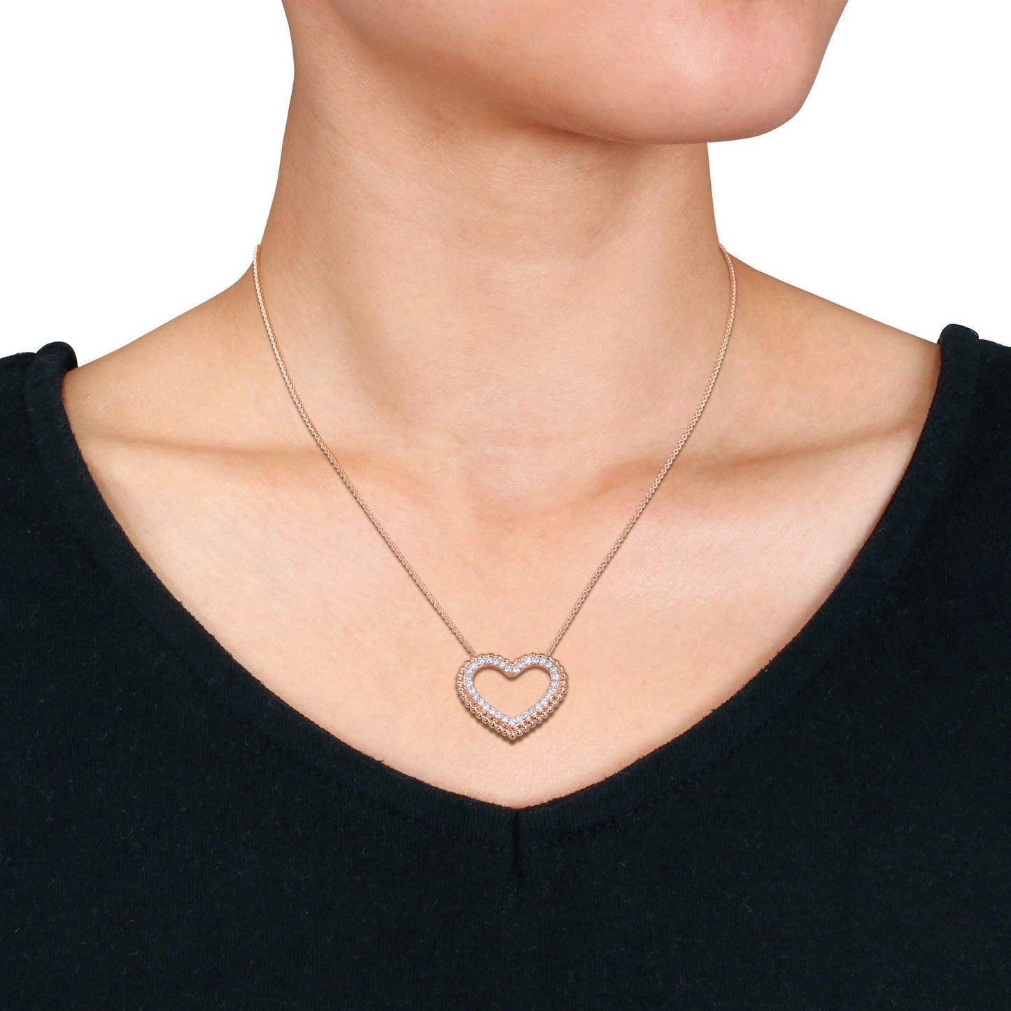 Round Cut Cubic Zirconia in 925 Sterling Silver Necklace 5