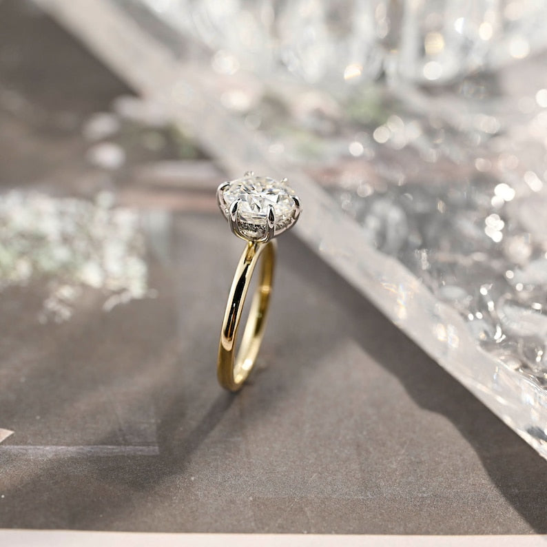 Stunning 2.5 CT Round Moissanite Engagement Ring with Hidden Halo Design 2