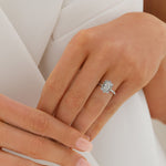 Stunning 0.96 CT Oval Moissanite Engagement Ring In Halo Design 4