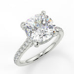 Stunning 2.40 CT Cushion Moissanite Engagement Ring with Hidden Halo & Pave Design 5
