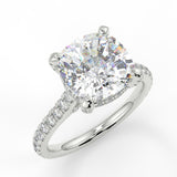 Stunning 2.40 CT Cushion Moissanite Engagement Ring with Hidden Halo & Pave Design 5