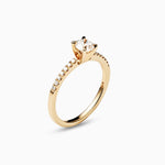 0.50 CT Round Cut Pave CVD F/VVS1 Diamond Engagement Ring 8