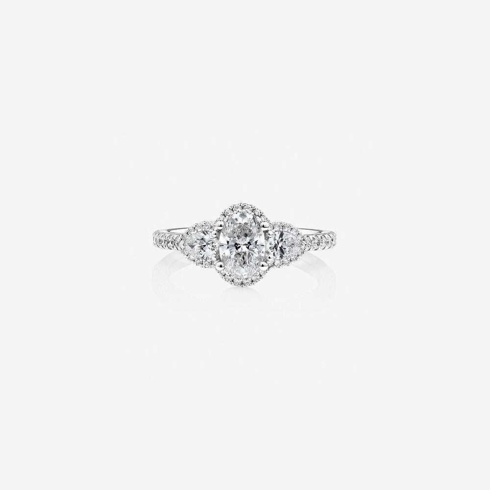 Stunning 1.26 CT Oval Moissanite Engagement Ring Halo and Pave Design 1