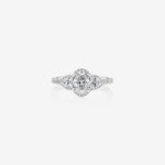 Stunning 1.26 CT Oval Moissanite Engagement Ring Halo and Pave Design 1