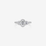 Stunning 1.26 CT Oval Moissanite Engagement Ring Halo and Pave Design 1