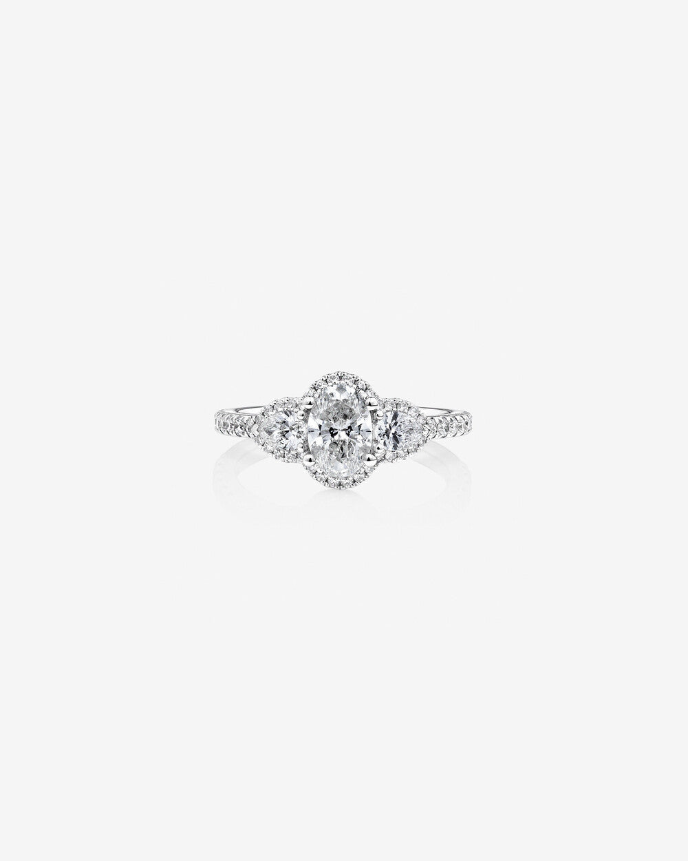 Stunning 1.26 CT Oval Moissanite Engagement Ring Halo and Pave Design 1