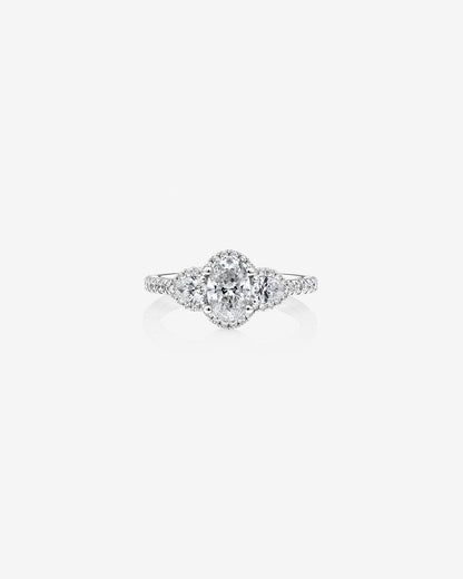 Stunning 1.26 CT Oval Moissanite Engagement Ring Halo and Pave Design 1