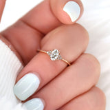 Stunning 0.50 CT Oval Moissanite Engagement Ring With Cluster Design 5