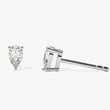 1.0 TCW Pear Cut Moissanite Stud Earrings in Gold 4