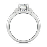 Stunning 0.7 CT Emerald Moissanite Stones Cluster Engagement Ring 3