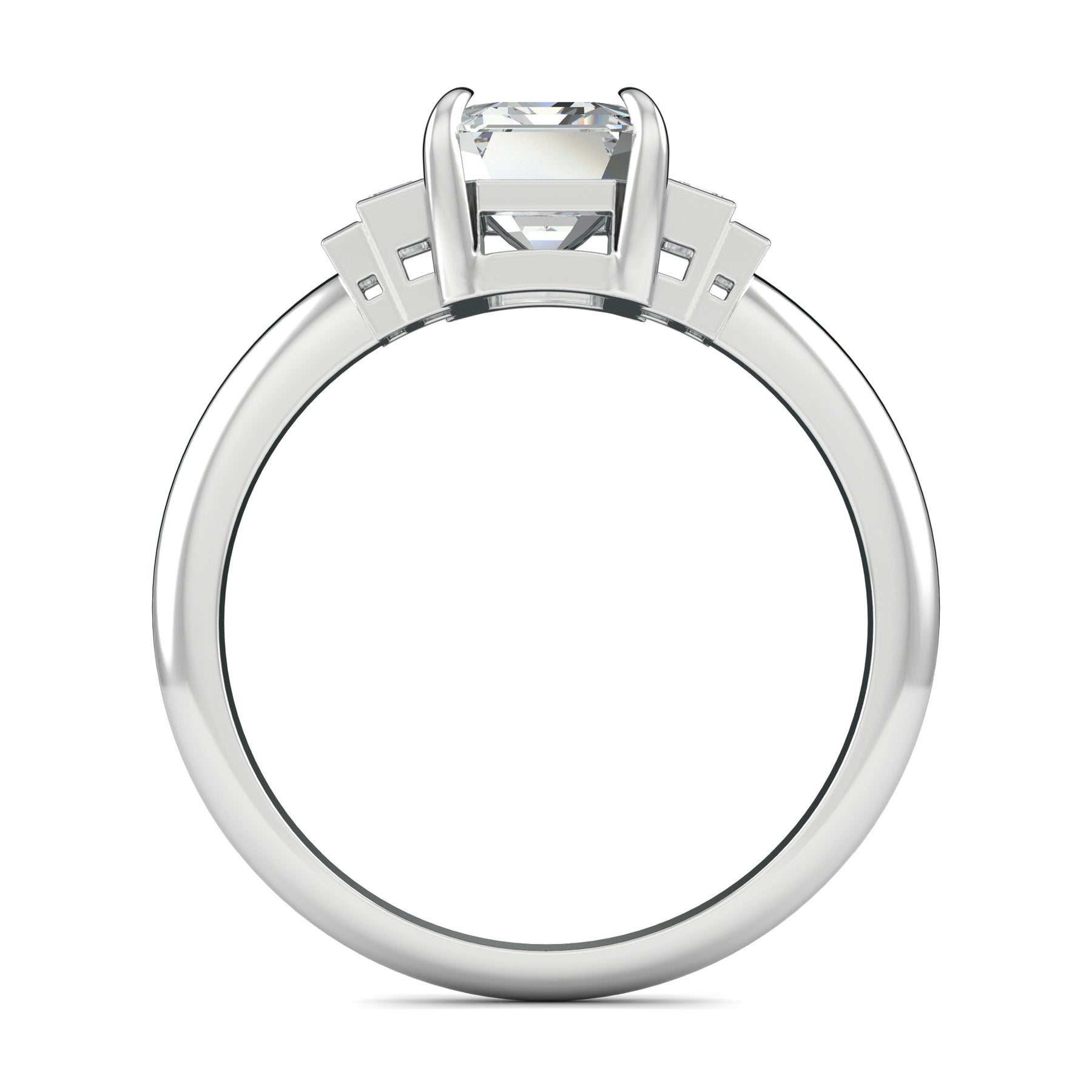 Stunning 0.7 CT Emerald Moissanite Stones Cluster Engagement Ring 3