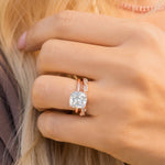 Stunning 0.4 TCW Round Moissanite Stone With Full Eternity Wedding Band 6