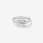 Stunning 1.65 TCW Oval & Pear Moissanite Engagement Ring with Three Stone Design 1