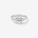 Stunning 1.65 TCW Oval & Pear Moissanite Engagement Ring with Three Stone Design 1