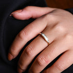 Stunning 0.2 TCW Round & Baguette Moissanite Stones Half Eternity Wedding Bands 6