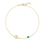 0.25 CT Round Emerald Lab Made Diamond-May Birthstone Chain Bracelet 1