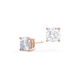 1.50 TCW Cushion Shape Moissanite Stud Earrings in Gold 7