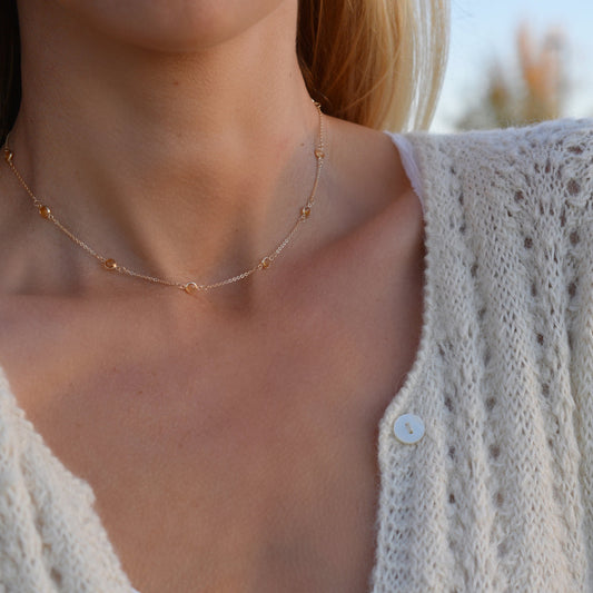 2.75 TCW Round Citrine Lab Made Diamond- November Birthstone Necklace 2