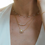 0.30 TCW Round Moissanite Diamond Cluster Pendant Necklace in Solid Gold 1
