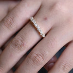 Stunning 0.3 TCW Round, Marquise & Emerald Moissanite Stones Half Eternity Wedding Band 2