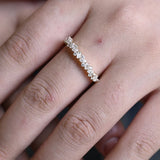 Stunning 0.3 TCW Round, Marquise & Emerald Moissanite Stones Half Eternity Wedding Band 2
