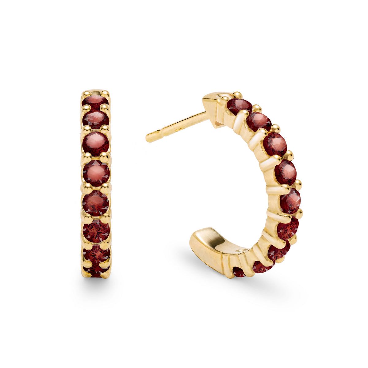 2.25 TCW Round Garnet Lab Made Diamond- January Birthstone Earrings 1