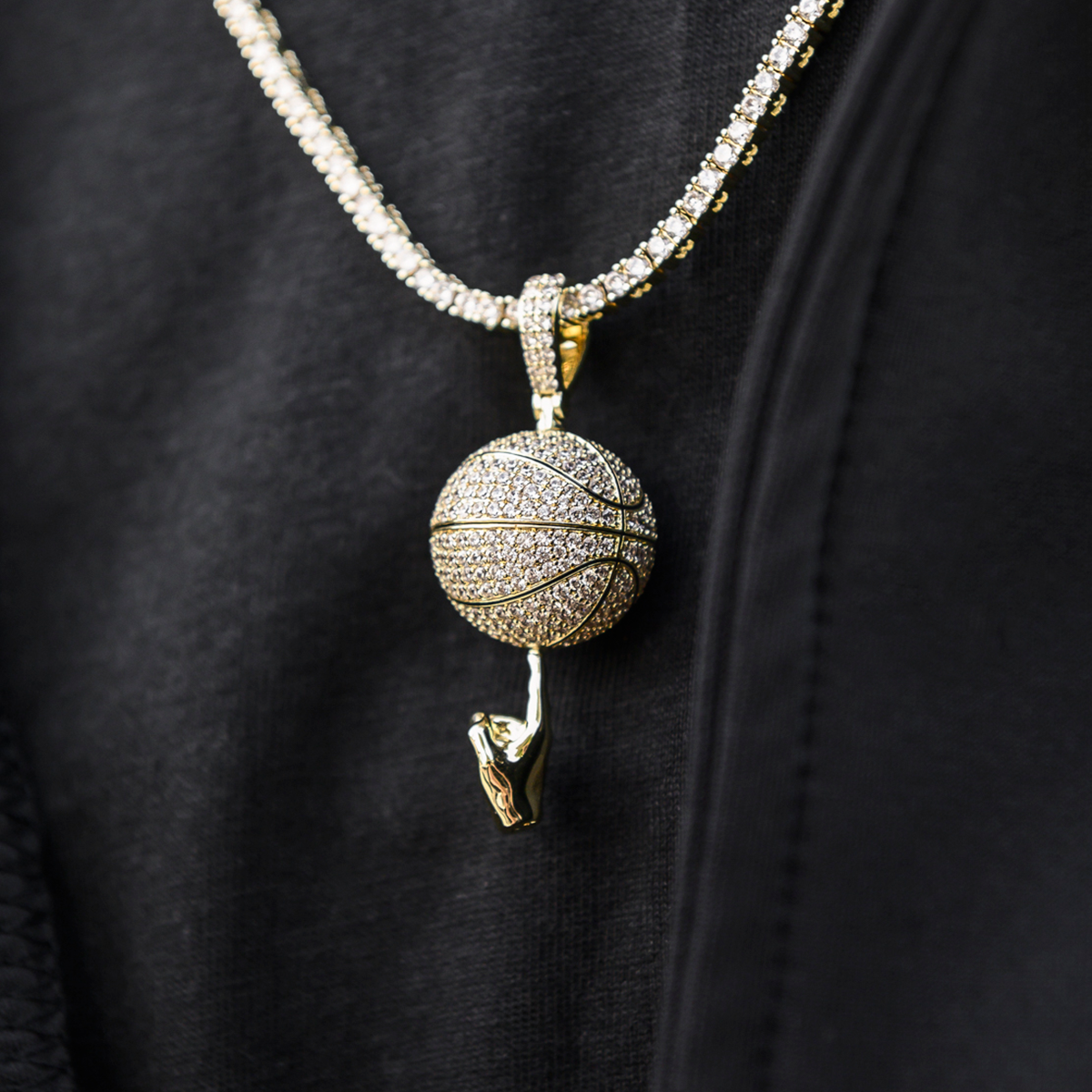 10 CT Round Moissanite Iced Basketball Silver Pendant for Him 2