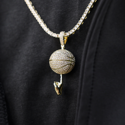10 CT Round Moissanite Iced Basketball Silver Pendant for Him 2