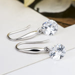 Round Cut Cubic Zirconia in 925 Sterling Silver Earrings 4