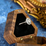 Stunning 3.0 CT Round Moissanite Engagement Ring with Halo Design 3